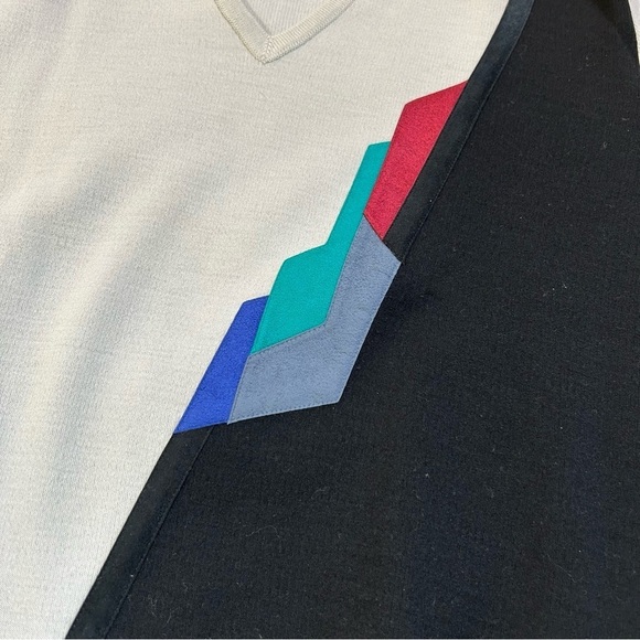 VTG St. Croix Knits Pure Wool & Ultrasuede V-neck Pullover Sweater Gray Size M - Picture 8 of 11